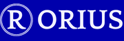 Orius logo (white - blue bg)